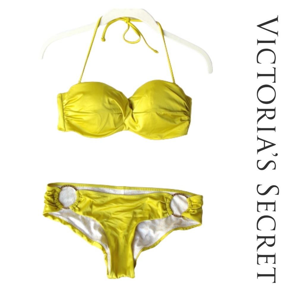 Victoria's Secret Yellow Bikini Strapless Top 34D